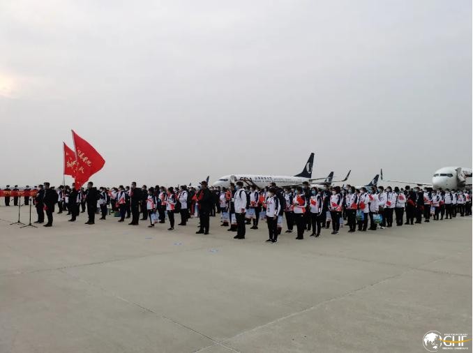 王清宪机场迎接援鄂医疗队并致辞：崇高是一种价值追求和自我超越！